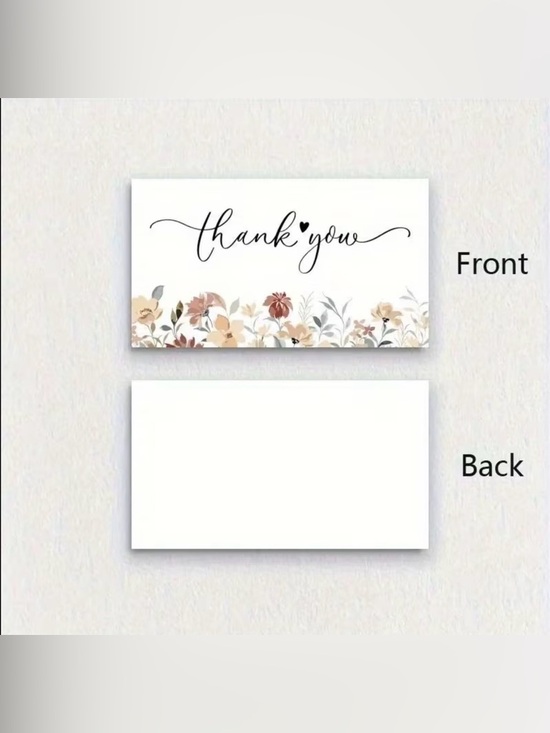 Floral Thank You Cards - Pack of 50 NWT - Picture 2 of 5